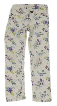 Bílé květované skinny rifle H&M