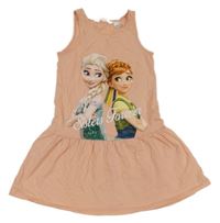 Růžové bavlněné šaty s Elsou a Annou H&M