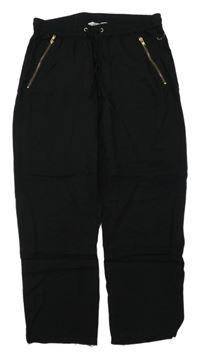 Černé lehké crop kalhoty se zipy H&M