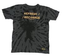 Tmavošedo-černé vzorované tričko s nápisem Primark