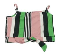 Růžovo-zeleno-černý pruhovaný crop top V by Very
