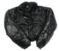 Černá šusťáková lesklá zimní crop bunda New Look