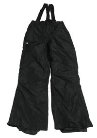 Černé šusťákové funkční oteplovačky s kšandami Crivit