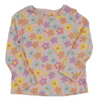 Růžovo-barevné květované triko Tu