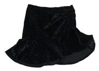 Černá třpytivá sametová sukně se zdrhováním 