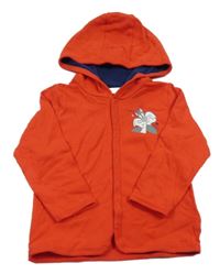 Nové - červená lehká propínací mikina se Silvestrem a kapucí 