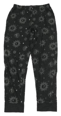 Tmavošedé vzorované pyžamové kalhoty se sluníčky C&A