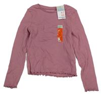 Nové - starorůžové žebrované crop triko Primark