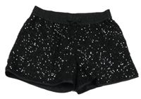 Černé flitrové podšité kraťasy gap