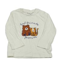 Bílé triko se zvířaty manguun