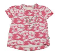 Růžovo-bílé vzorované tričko se srdcem Liegelind