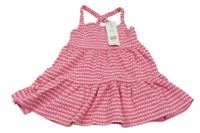 Nové - růžovo-bílé vzorované šaty Fishbone