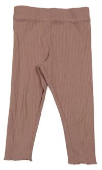 Starorůžové žebrované legíny Primark
