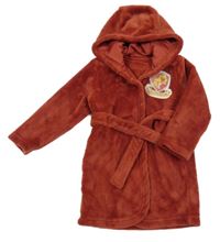 Cihlový chlupatý župan s nášivkou a kapucí - Harry Potter 