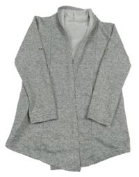 Šedý melírovaný úpletový cardigan s Minnie z flitrů 