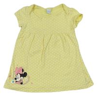 Žluté puntíkaté bavlněné šaty s Minnie Disney