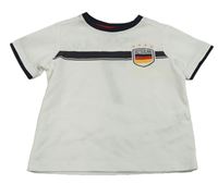 Bílo-černý sportovní fotbalový dres Deutschland a číslem H&M