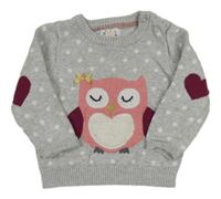 Šedý puntíkatý svetr se sovou Early Days