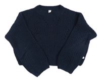 Tmavomodrý žinylkový crop svetr Yigga