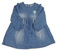 Modré lehké riflové šaty s jednorožcem Kiki&Koko