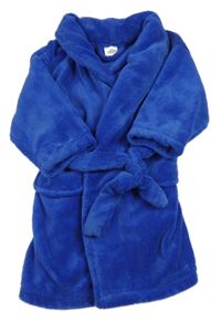 Tmavomodrý plyšový župan 