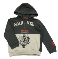 Antracitovo-béžová mikina se Spidermanem a kapucí George