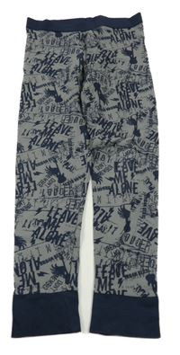 Šedo-tmavomodré pyžamové kalhoty s nápisy Pocopiano