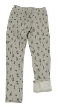 Světlešedé zateplené tregíny s kočičkami 