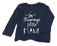 Tmavomodré triko s nápisem George