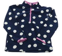 Tmavomodro-bílo-fialová puntíkatá fleecová mikina Nutmeg