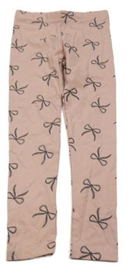 Růžové legíny s mašlemi 