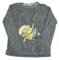 Tmavošedé melírované triko s Mimoněm 