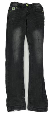 Šedé teplákové skinny rifle s prošoupáním 