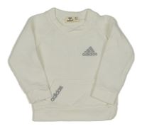 Bílá vzorovaná mikina s logem adidas