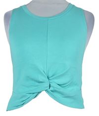 Dámský mátový crop top s řasením Zara 