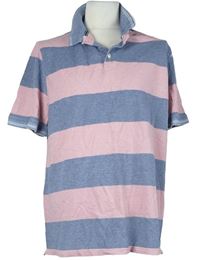 Pánské modro-růžové pruhované polo tričko Maine 