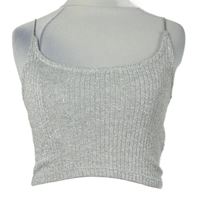 Dámský šedý třpytivý crop top FB Sister 