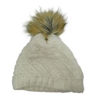 Dámská smetanová pletená čepice s bambulí Nevica 