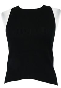 Dámský černý žebrovaný pletený top MNG