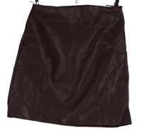 Dámská vínová koženková sukně New Look 