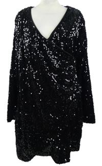 Dámské černé flitrové šaty Primark 