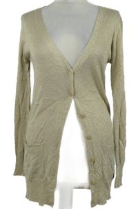 Dámský béžový třpytivý lehký propínací svetr 