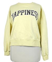 Dámská žlutá crop mikina s nápisem New Look 