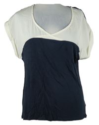 Dámská tmavomodro-bílá halenka Next 