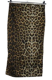 Dámská černo-béžová vzorovaná midi sukně PrettyLittle Thing