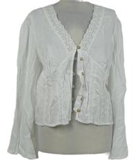 Dámská bílá crop halenka s madeirou Asos 