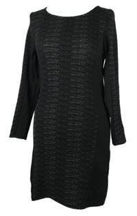 Dámské černo-bílé melírované pletené šaty H&M