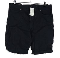 Nové - Pánské tmavomodré plátěné slim fit kraťasy H&M