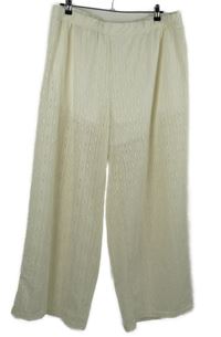 Dámské smetanové krajkové palazzo kalhoty Shein 