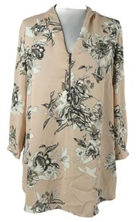 Dámská pudrová květovaná halenka Roman 